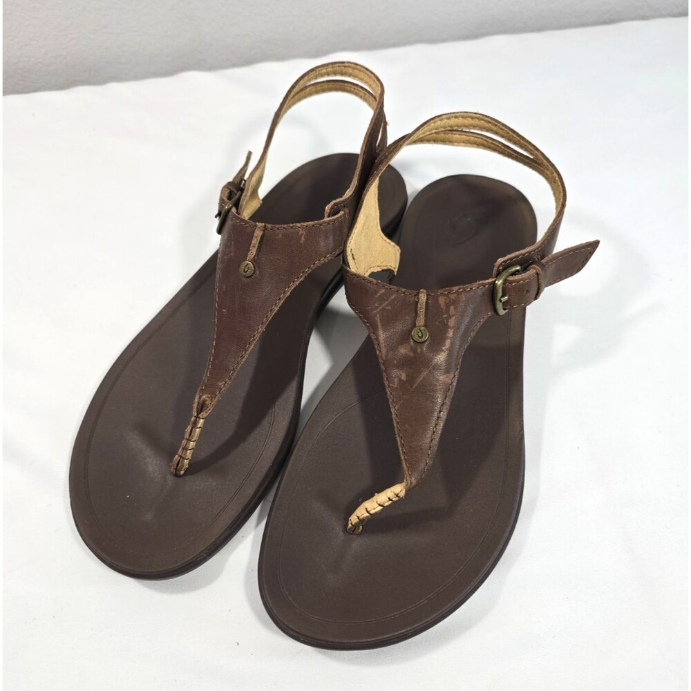 Olukai Women's 'Eheu Thong Bronze/Kona Coffee Brown Summer sandals W 9 Euro 39
